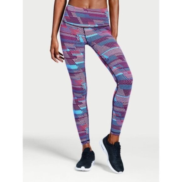 Victoria's Secret Sport | Purple Polka Dot Knockout Tight Leggings | Size Medium - Picture 2 of 12